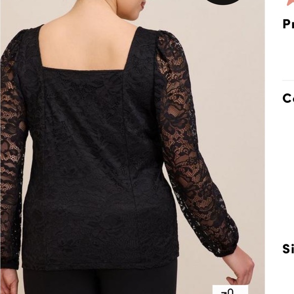 NWT LACE SQUARE NECK TOP - Picture 3 of 7
